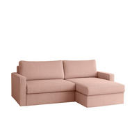 ECKSOFA Mit Schlaffunktion Und Bettzeugablage LUBEKA Stoff Poso Rosa Rechts - Rosa, Holz/Textil (224/147cm) - Kaiser Möbel