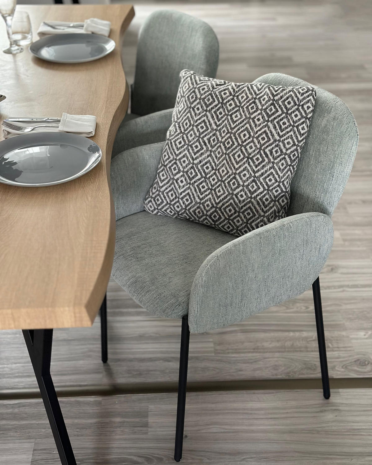 JÍDELNÍ ŽIDLE sada 2 ks Látka Mátově zelená Albee - černá/zelená barva, textil (52/81/47cm) - Beliani