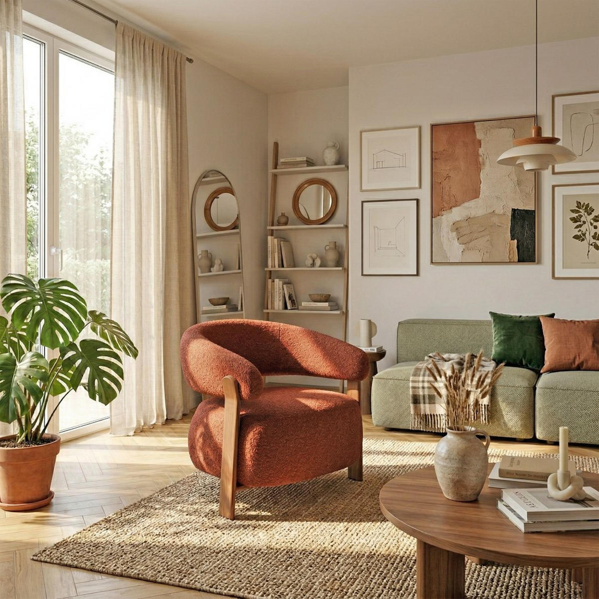 LOUNGE-SESSEL BYRON, Terrakotta - Terracotta, Textil (72/68/77cm) - Weber Industries