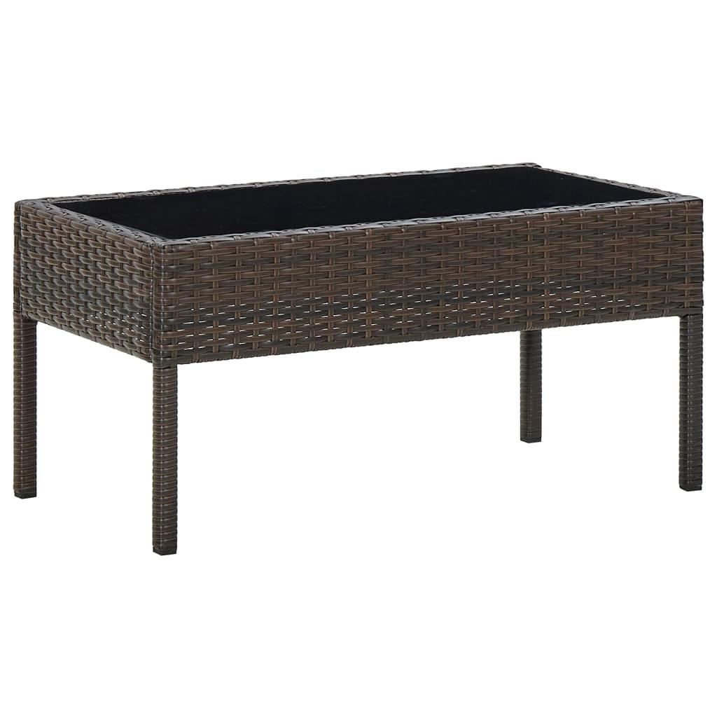 GARTENTISCH Braun 75/40/37 Cm Poly Rattan - Braun, Kunststoff (75/40/37cm) - vidaXL