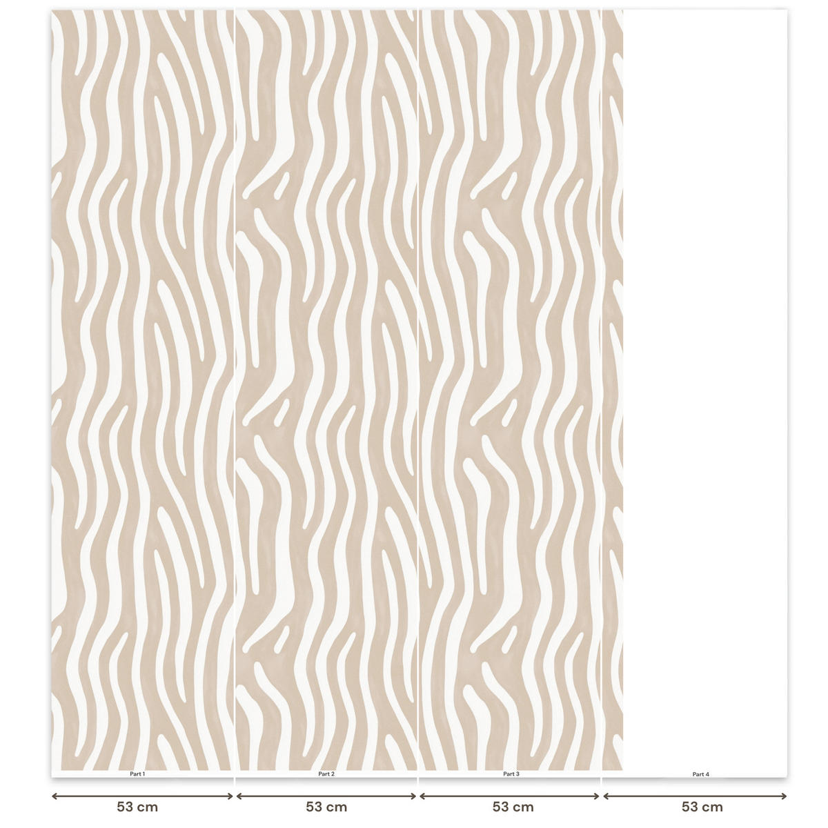 TAPETE - Abstrakt - Zebra - Beige - 160x220 cm - Beige, Papier (160/220cm) - OnlyWow