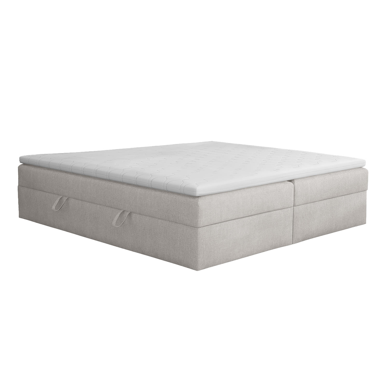 BOXSPRINGBETT Huush 200x200 cm, Hellgrau - Hellgrau, Textil (200/200cm) - Fedve