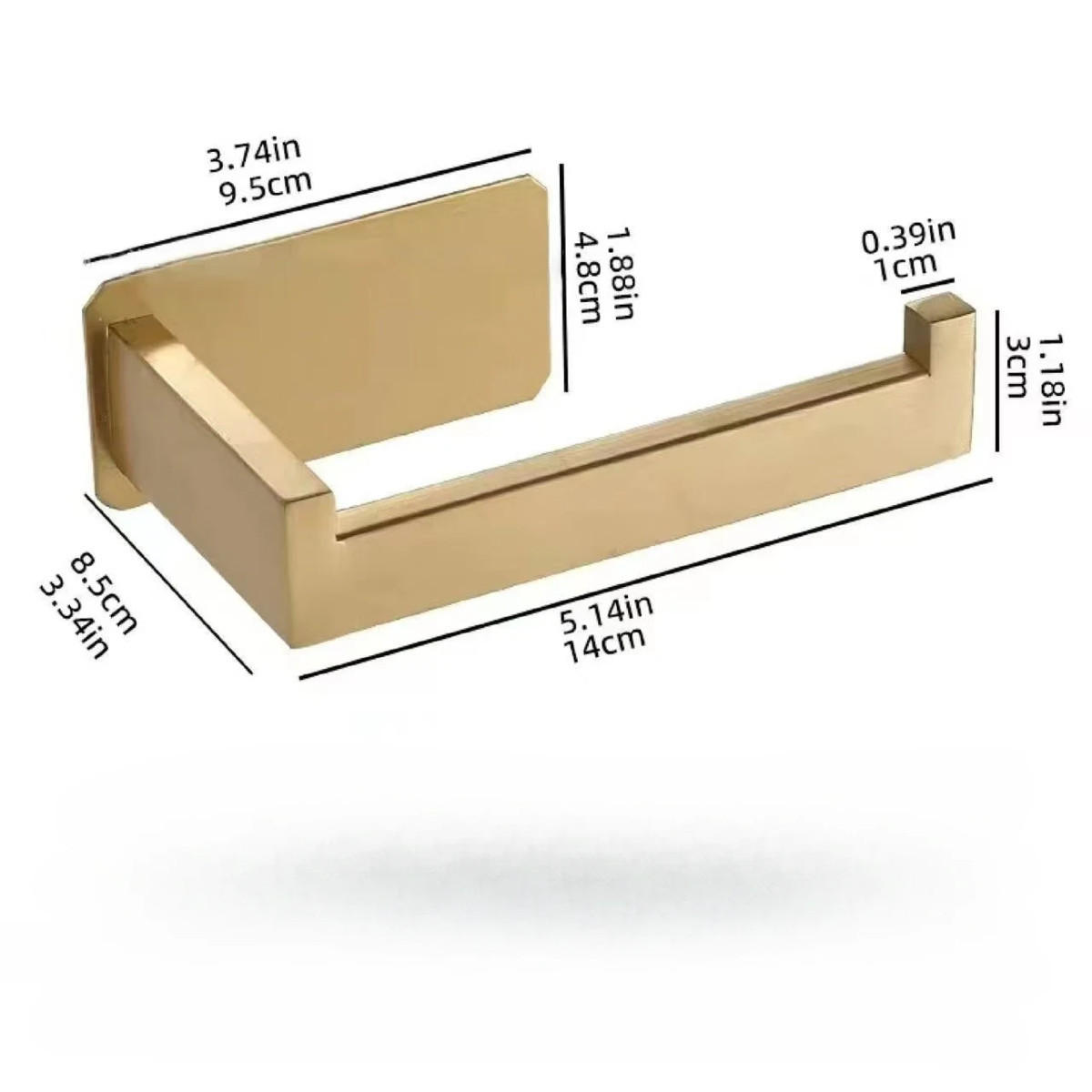 TOILETTENPAPIERHALTER , Edelstahl - Goldfarben, Metall (7.7/4.5/14cm) - Authentics
