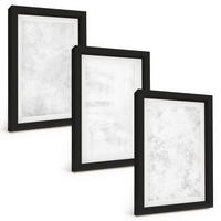 BILDER SET 3er Set - 20x30 cm Schwarzer Rahmen - Minimalistischer Hintergrund mit weißen Punkten - Schwarz, Kunststoff (20/30cm) - TULUP