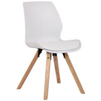 STUHL Kunststoff weiß - Eukalyptusholzfarben/Weiß, Holz/Kunststoff (49/87.5/58cm) - CLP