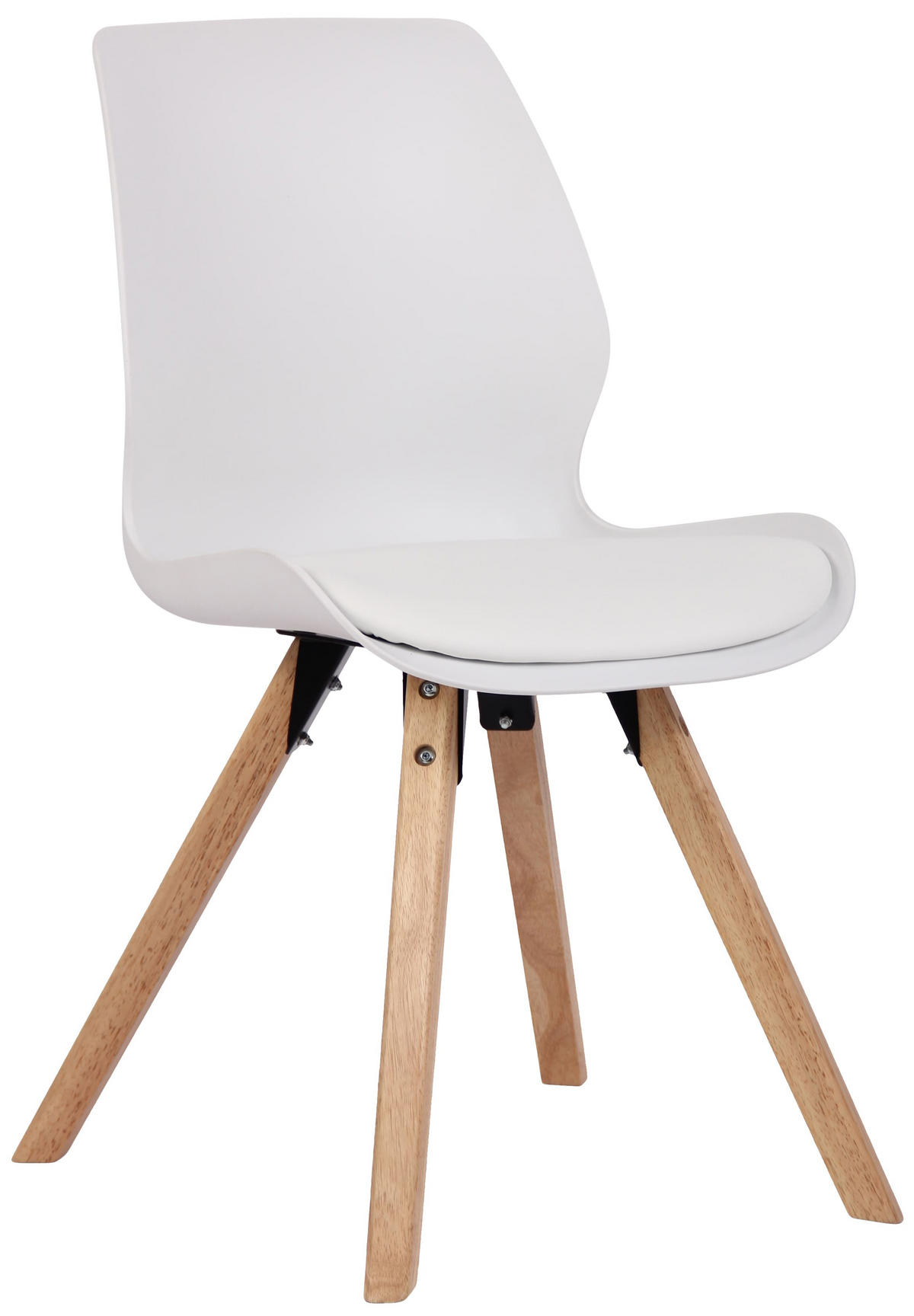 STUHL Kunststoff weiß - Eukalyptusholzfarben/Weiß, Holz/Kunststoff (49/87.5/58cm) - CLP