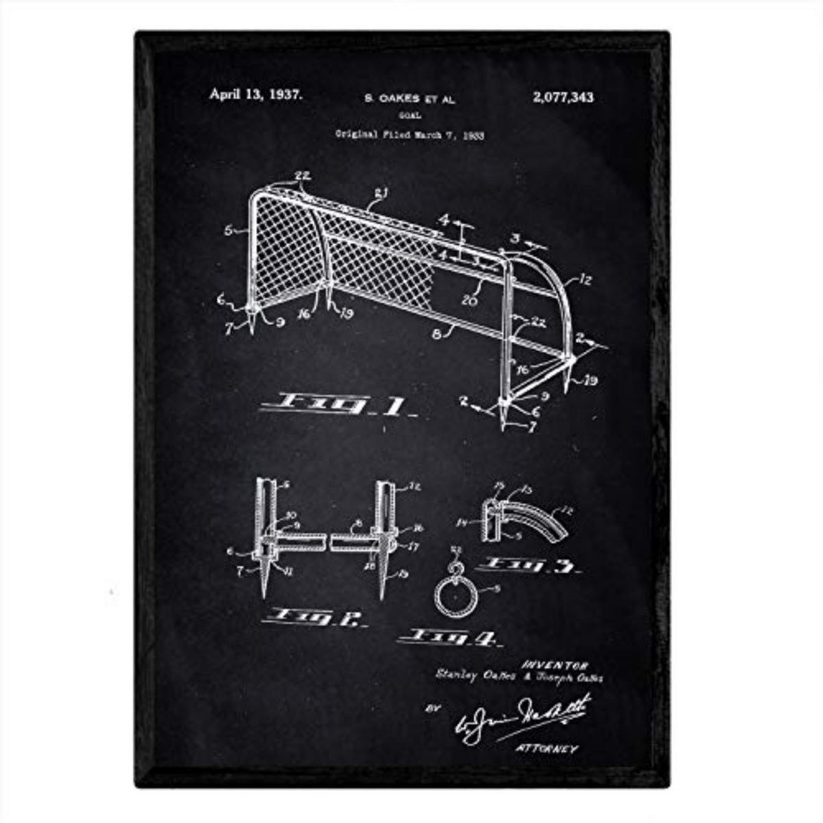 POSTER Fußballtor Patent A3 Rahmenlos - Klar, Papier (29.7/5/42cm) - Nacnic