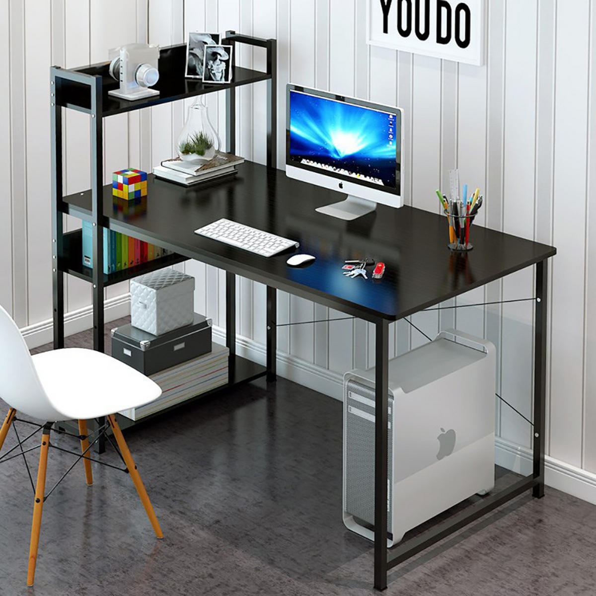 COMPUTERTISCH, schwarz, 120/55/70 cm - Schwarz, Holz (120/70/55cm) - MUVU