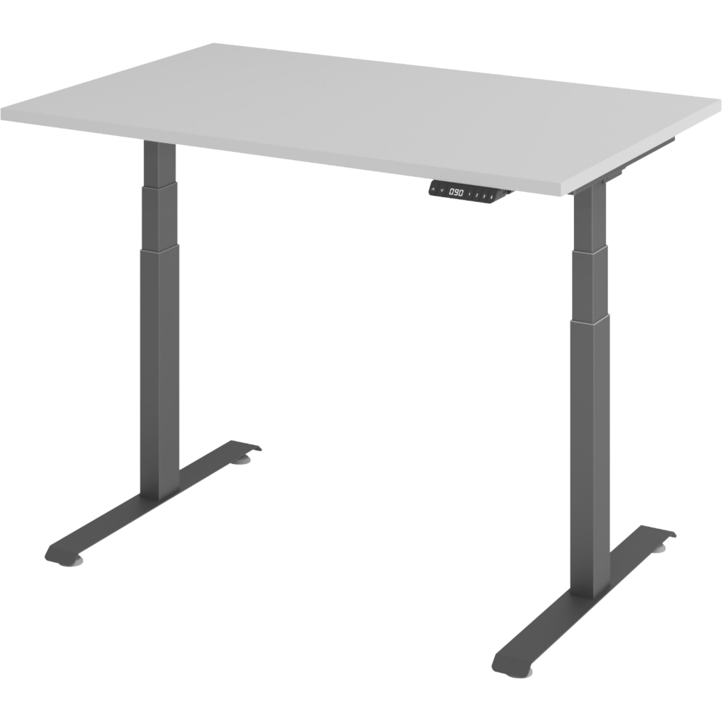 SCHREIBTISCH elektrisch 80/120/74 cm in Grau/Graphitfarben - Graphitfarben/Grau, Holzwerkstoff (80/120/74cm) - bümö