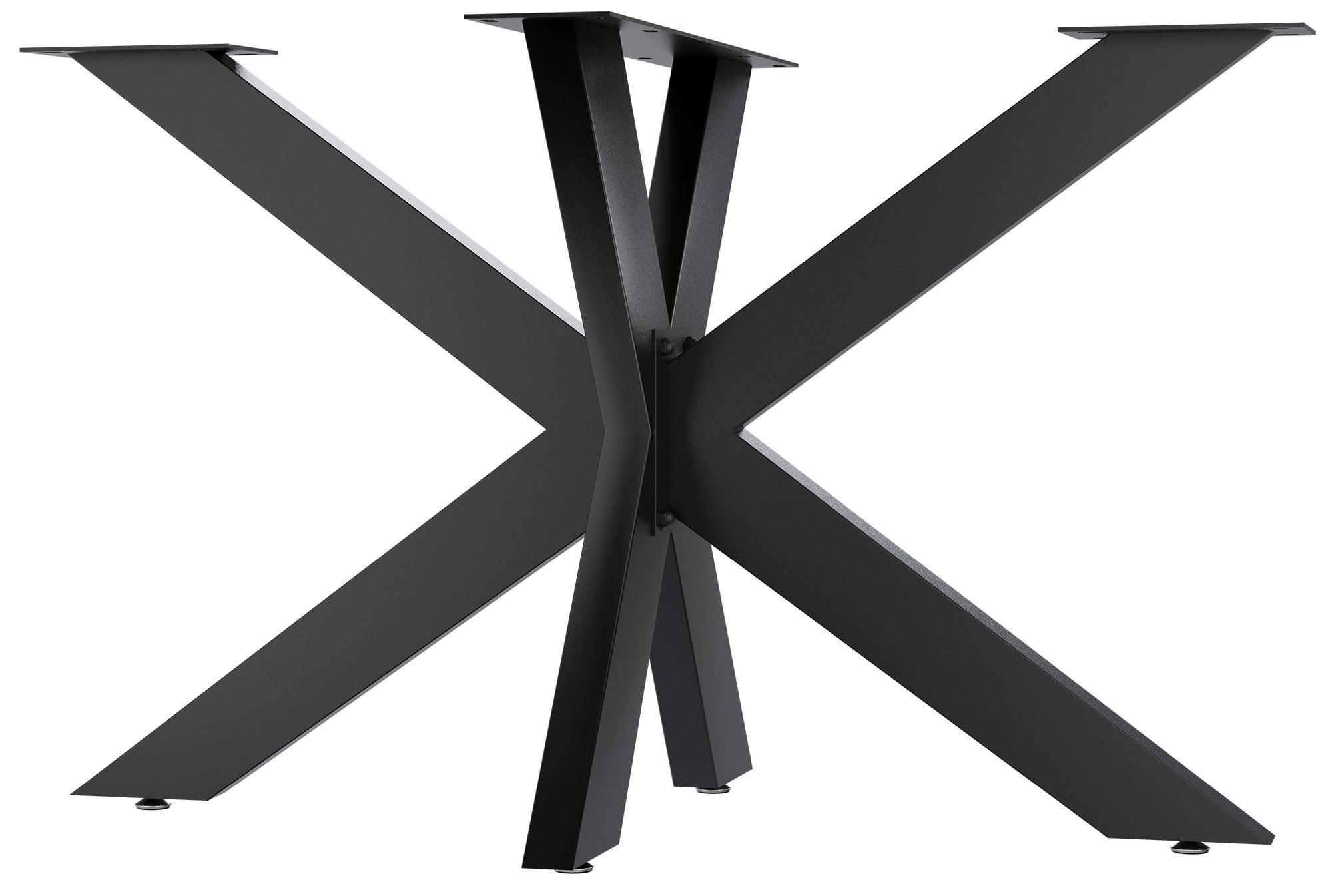 TISCHBEIN eckig 120/68/71 cm Metall schwarz - Schwarz, Metall (120/71/68cm) - CLP