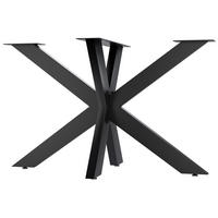 TISCHBEIN eckig 120/68/71 cm Metall schwarz - Schwarz, Metall (120/71/68cm) - CLP