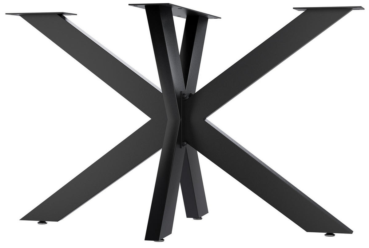 TISCHBEIN eckig 120/68/71 cm Metall schwarz - Schwarz, Metall (120/71/68cm) - CLP