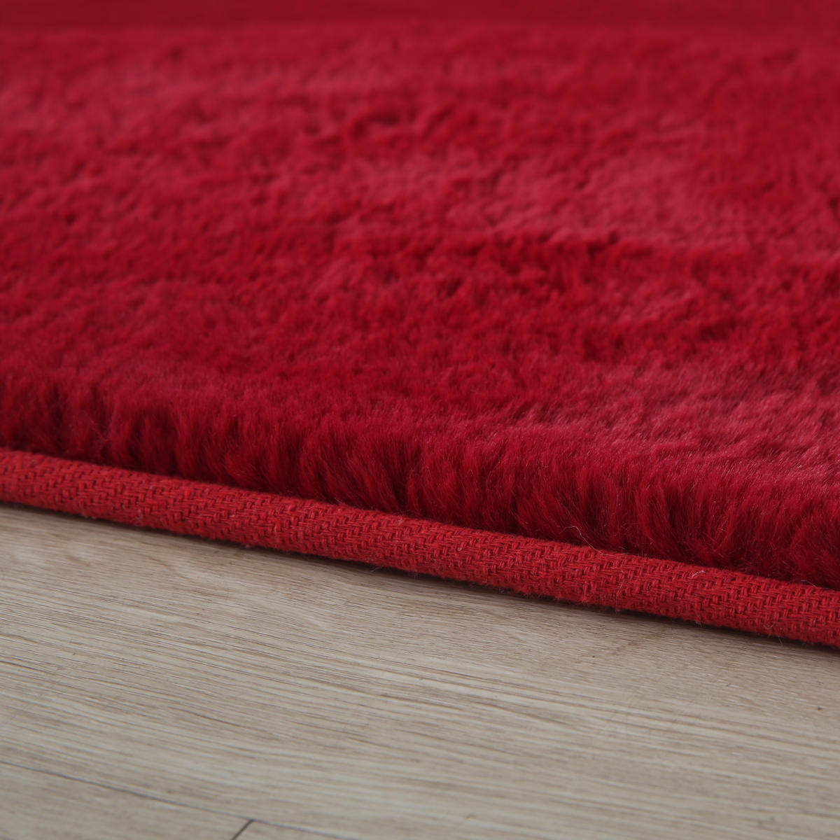 TEPPICH Kurzflor Uni Modern Waschbar Schlafzimmer Strapazierfähig Rot 140x200 cm OEKO-TEX – NECKAR - Rot, Textil (140/200cm) - KADIMA DESIGN