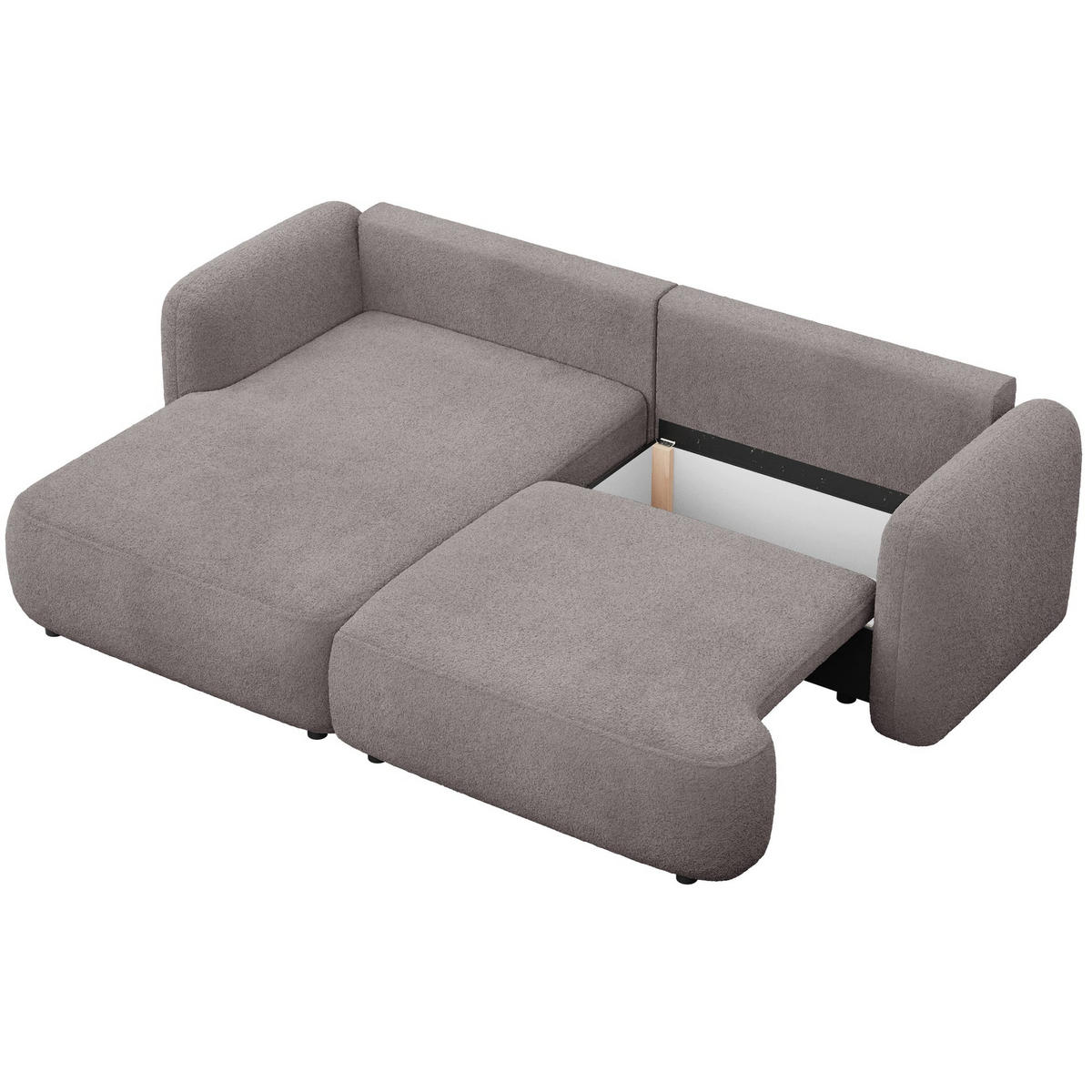 ROHOVÁ pohovka Tvoya, šedohnědé bouclé - černá/šedohnědá, textil/plast (267/175cm) - Selsey