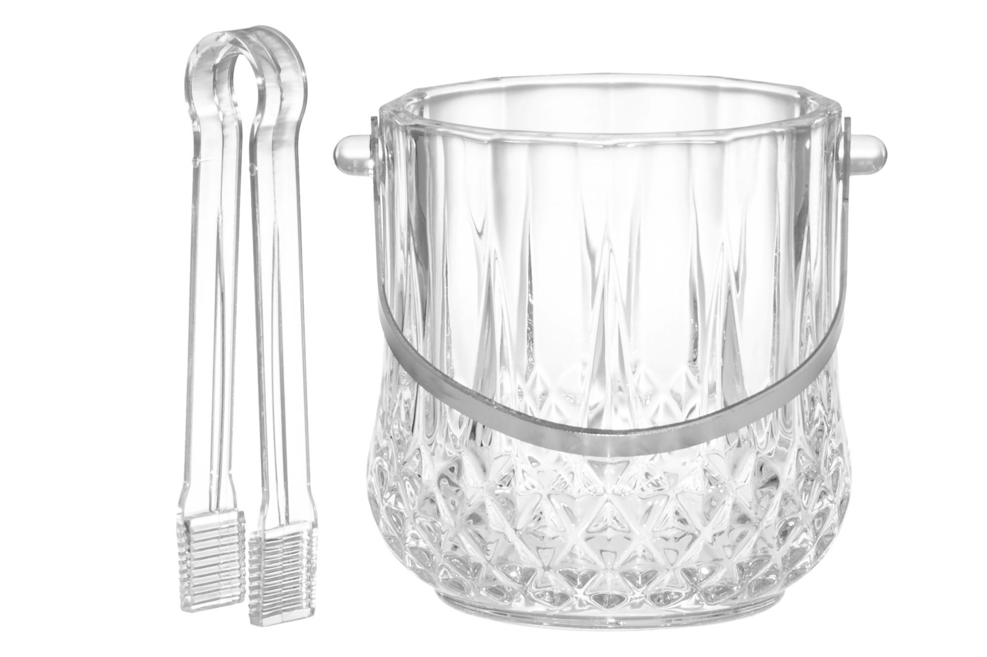 EISKÜBEL aus Glas mit Zange Ø 13,5 cm - Transparent, Glas (13.5/13.5cm)