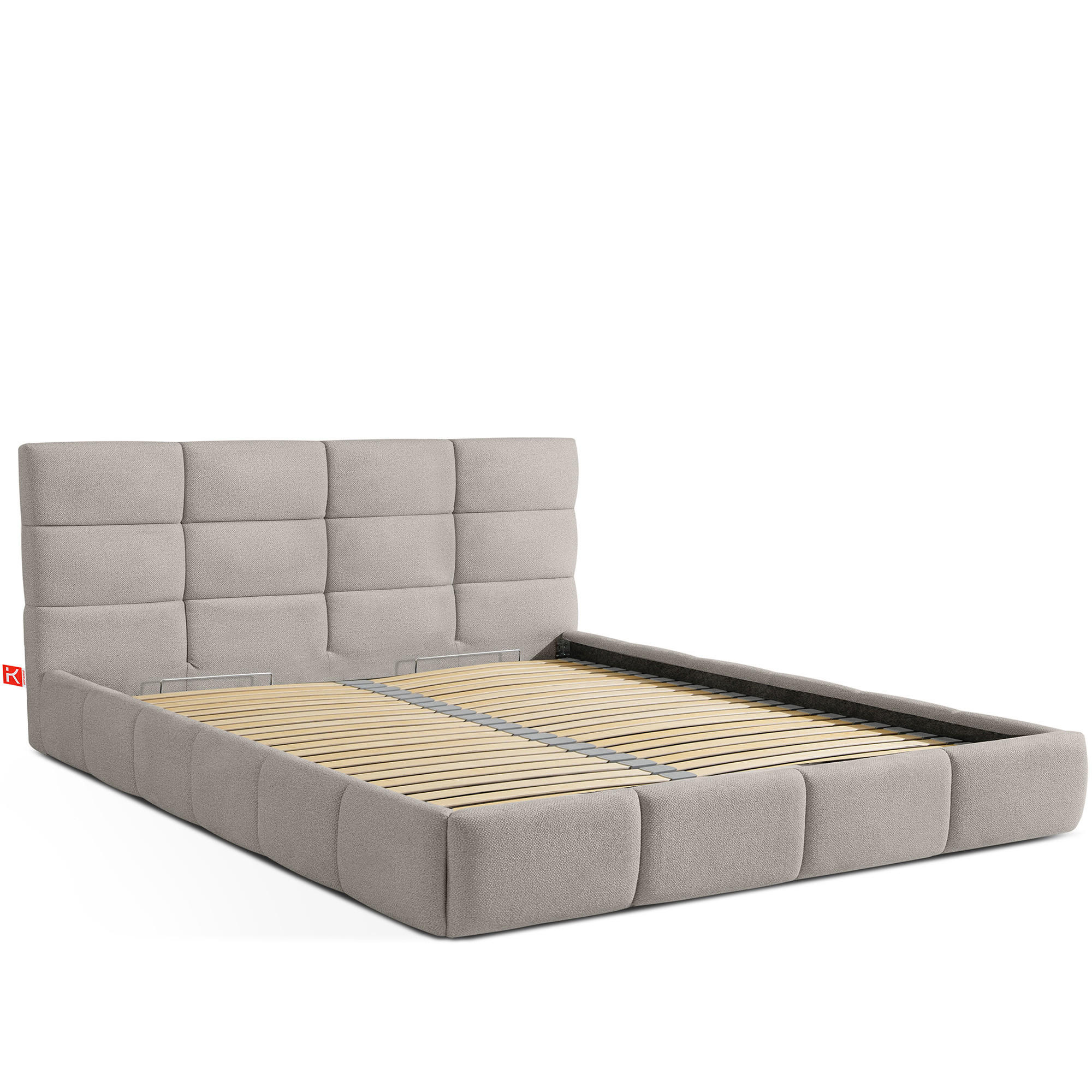 POLSTERBETT ALTOS Bouclé, hellgrau - Hellgrau, Holz/Holzwerkstoff (180/200cm) - KONSIMO®