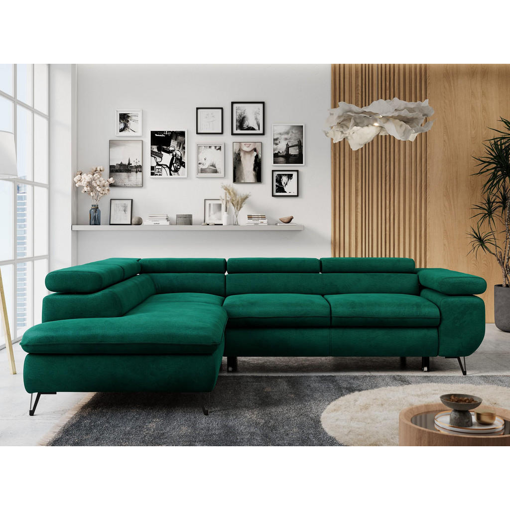 Thumbnail - MKS Ecksofa, Dunkelgrün, Textil, 3-Sitzer, L-Form,L-Form, 273x208 cm, Oeko-Tex®, Wohnzimmer, Sofas & Couches, Wohnlandsc...