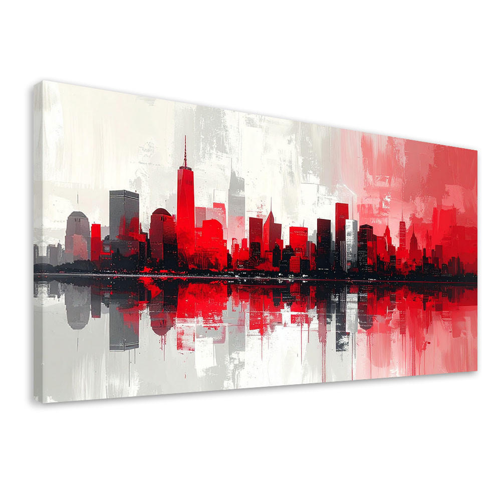 LEINWANDBILD Städte & Architektur 100x50cm - Rot, Textil (100/50cm) - Feeby