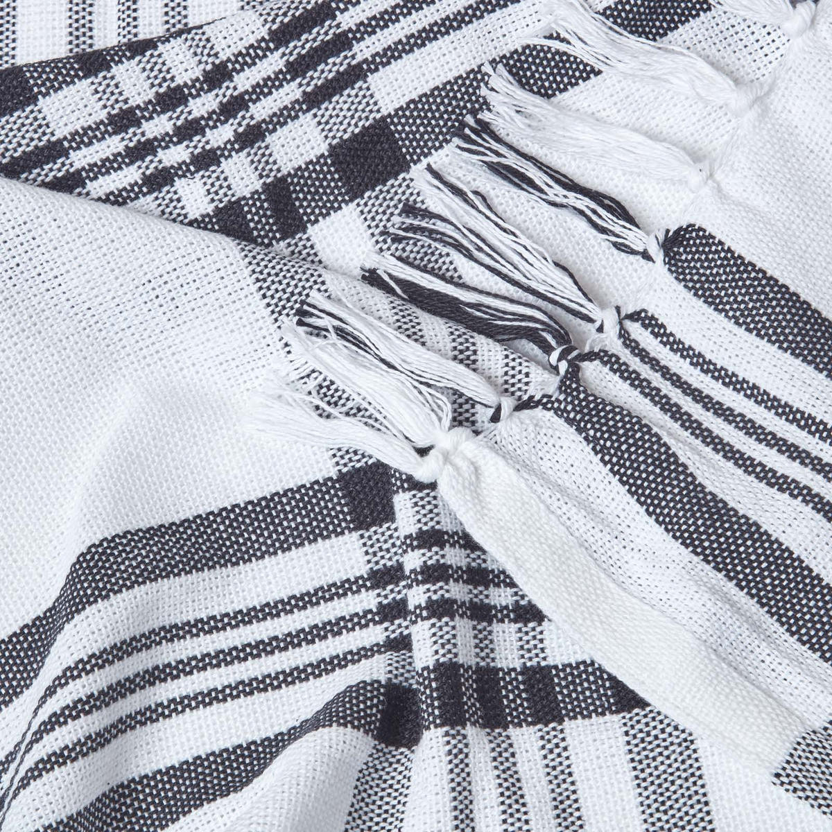 ÜBERWURF 225/255 cm, Schottenkaro, 100% Baumwolle - Weiß, Textil (225/255cm) - Homescapes