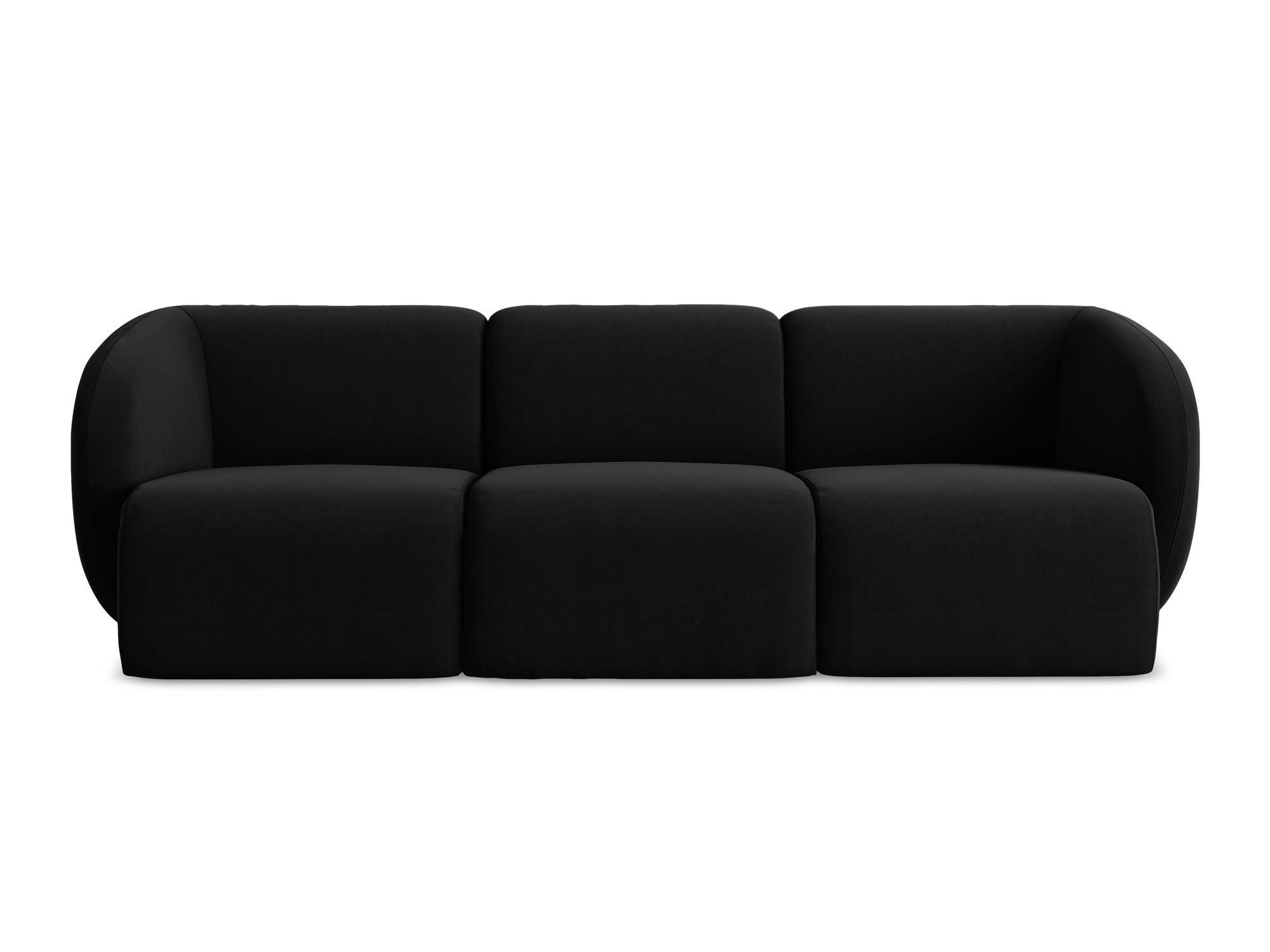 3-SITZER SOFA Samt Stoff Schwarz - Schwarz, Holzwerkstoff/Kunststoff (244/75/94cm) - Makamii