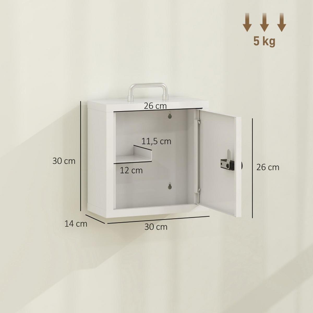KOMBINATIONSKOFFER – zweilagig, mit Zahlenschloss, weiß - Weiß, Metall (14/30/30cm) - DCA