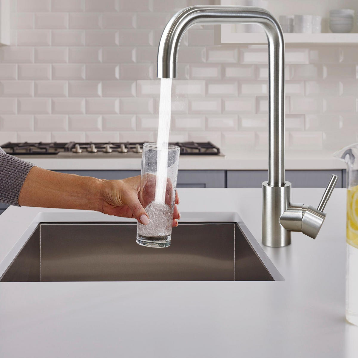 WASCHTISCHARMATUR Gislans 4.1/33.3/21.5 cm - Silberfarben, Metall (4.1/33.3/21.5cm) - ZMH