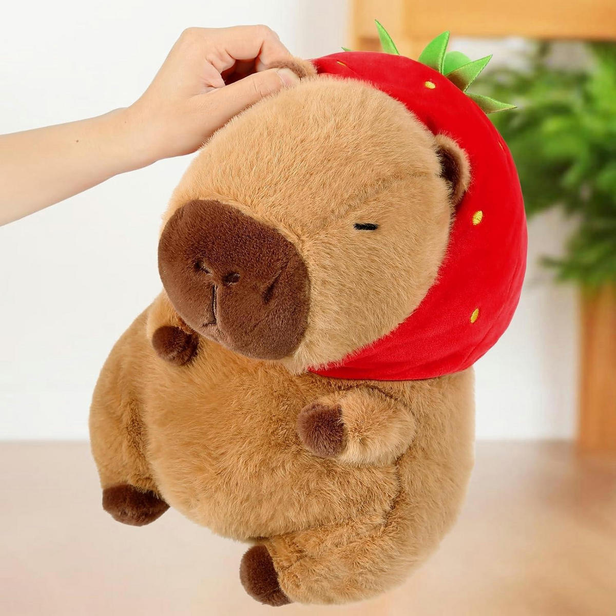 PLÜSCHTIER Capybara Erdbeere 35 cm - Multicolor, Textil (35/35cm)
