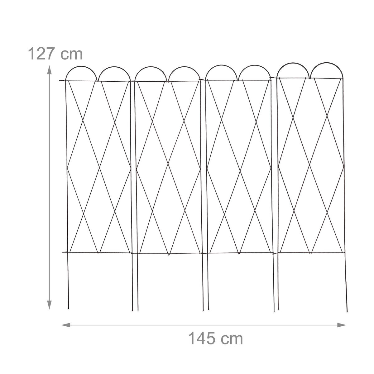 3XRANKGITTER - Dunkelbraun, Metall (145/127/1.5cm) - Relaxdays