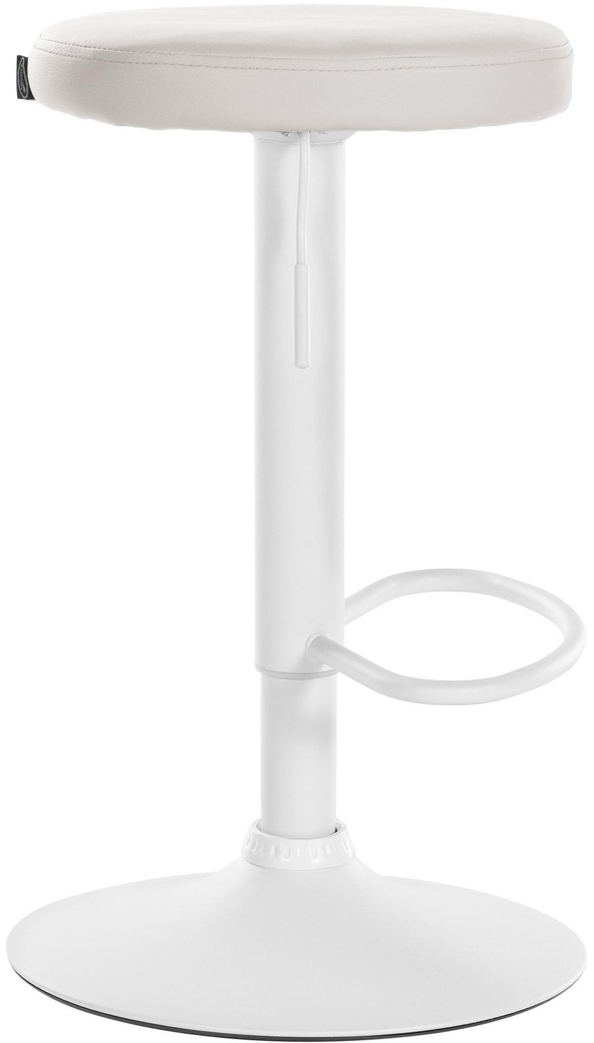 BARHOCKER Ponte 60-81 cm weiß - Weiß, Leder (38.5/60/38.5cm) - furnicato