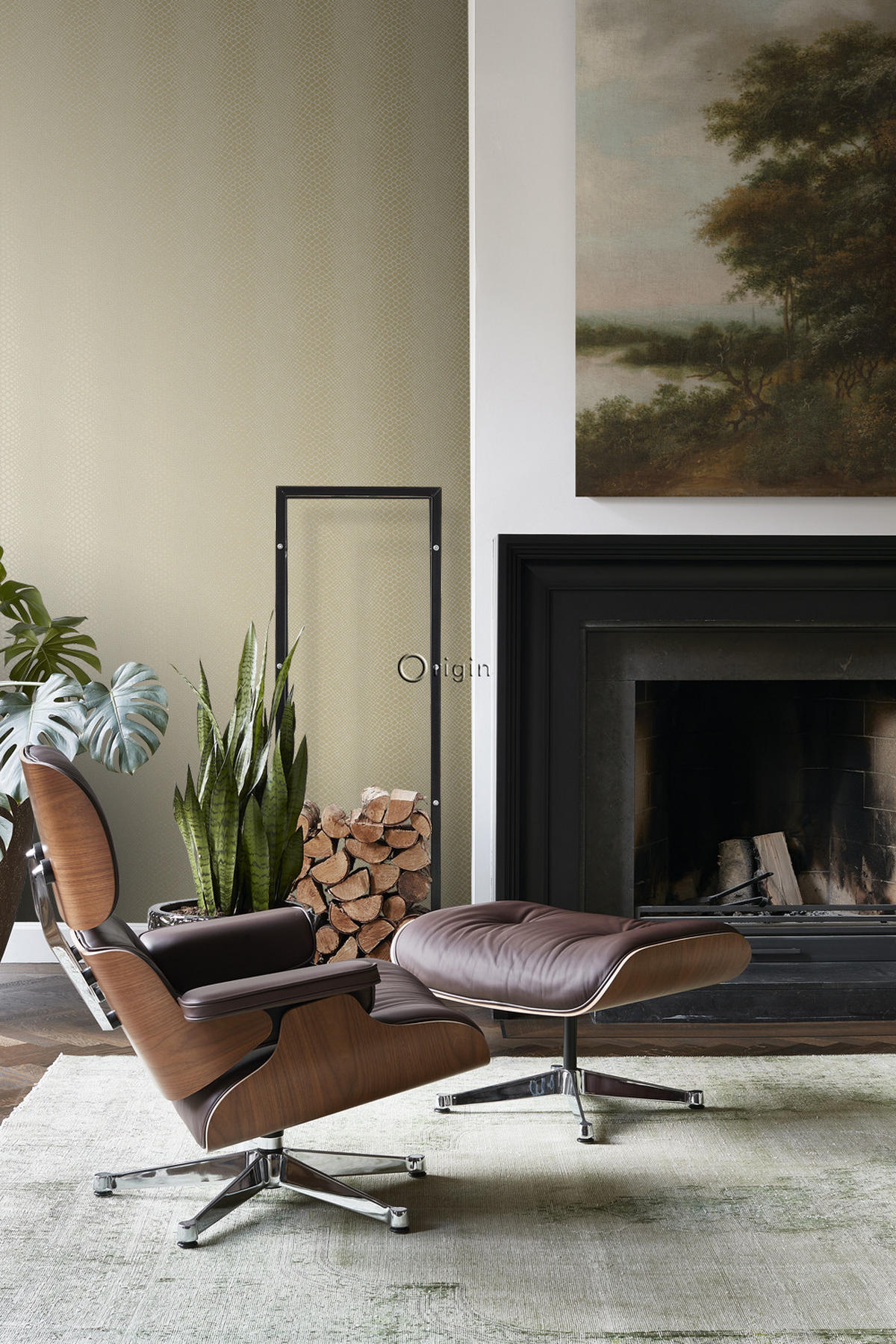 TAPETE Schlangenhaut-Motiv 53 cm x 10.05 m - Gelb, Papier (53/1000cm) - Origin Wallcoverings