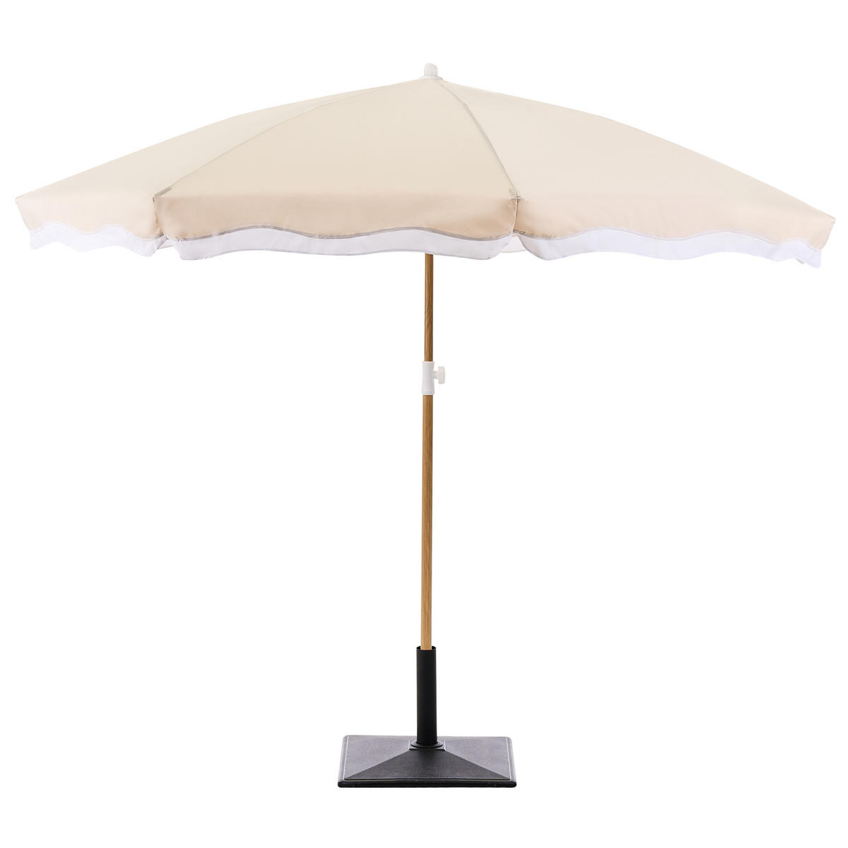 VELKÝ SLUNEČNÍK 232 cm Béžový Sestriere - bílá/hnědá, textil (232/232cm) - Beliani