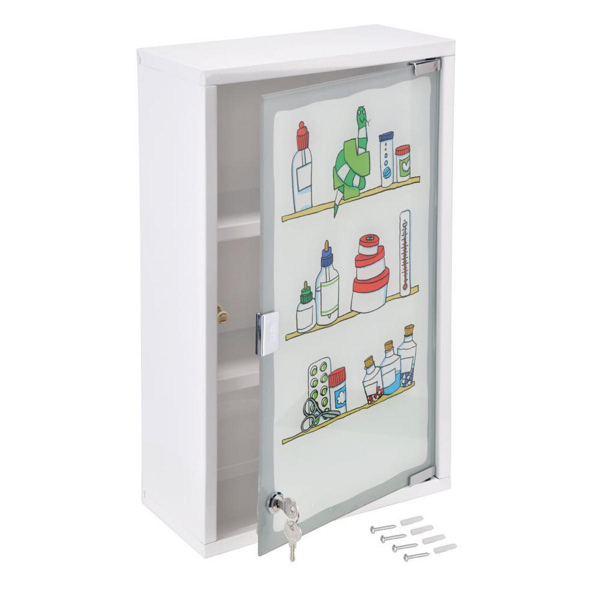 MEDIZINSCHRANK, bedruckt - Transparent, Metall (15/50/30cm) - Haushalt International
