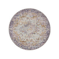 VINTAGE-TEPPICH George waschbar ø 160 cm rund - Lila/Multicolor, Kunststoff (160/160cm) - benuta