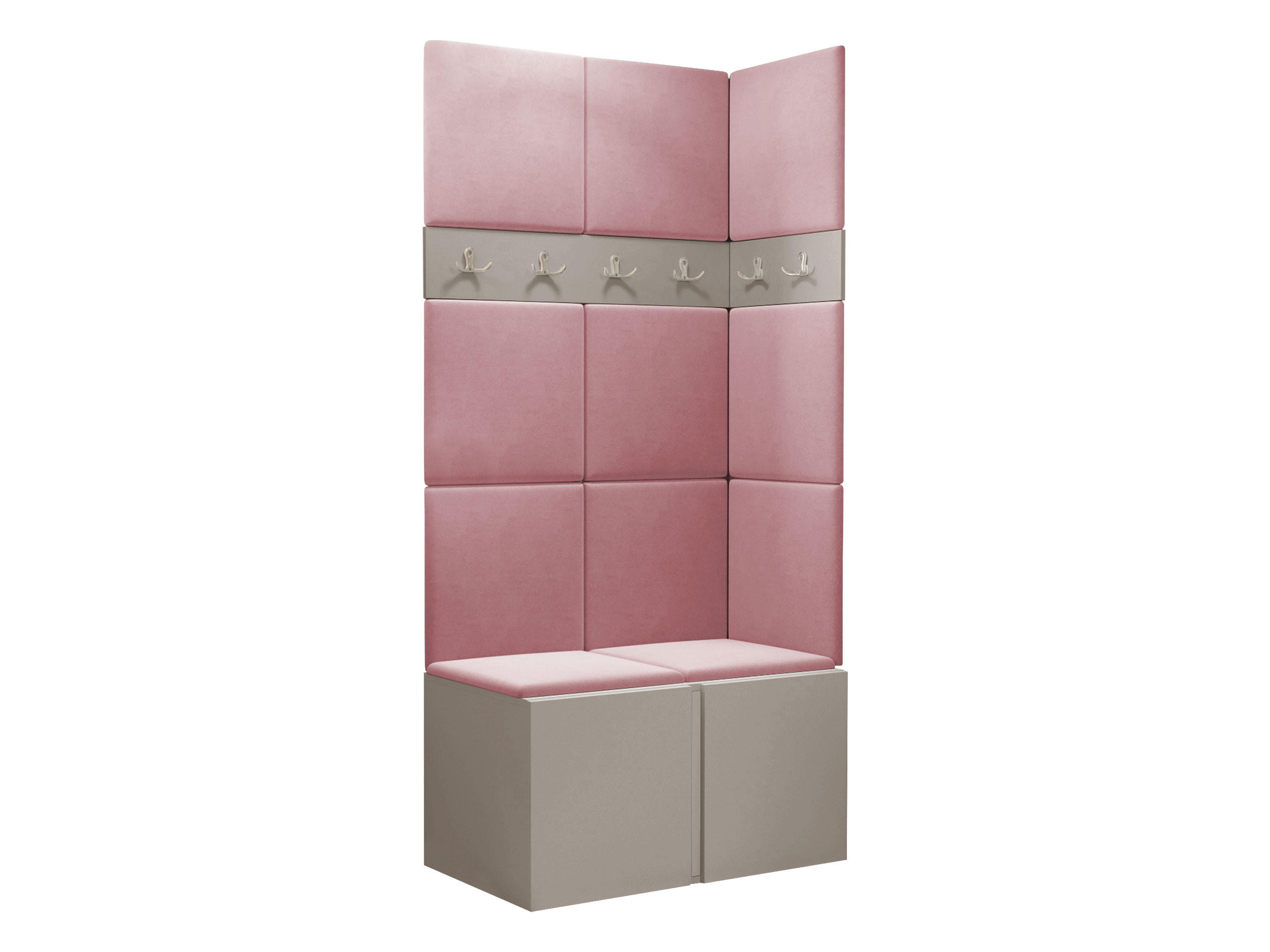 GARDEROBEN-SET Orion I - Kaschmir/Rosa, Holzwerkstoff/Kunststoff (84/186/46cm) - MIRJAN24