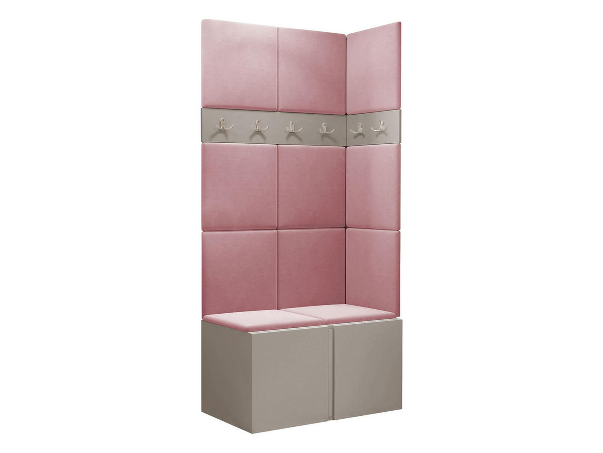 GARDEROBEN-SET Orion I - Kaschmir/Rosa, Holzwerkstoff/Kunststoff (84/186/46cm) - MIRJAN24