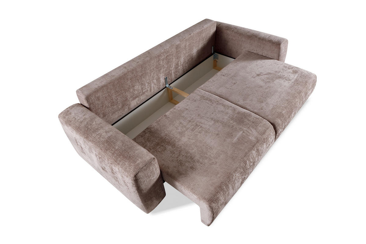 SOFA Alcamo Braun, Schlafsofa - Cappuccino, Holzwerkstoff/Textil (250/93/118cm) - Bettso
