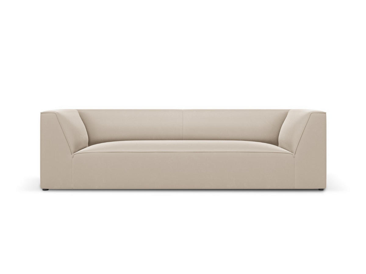 SOFA Ruby aus Samt beige 3 Sitzplätze - Beige, Textil (93/69/232cm) - Micadoni