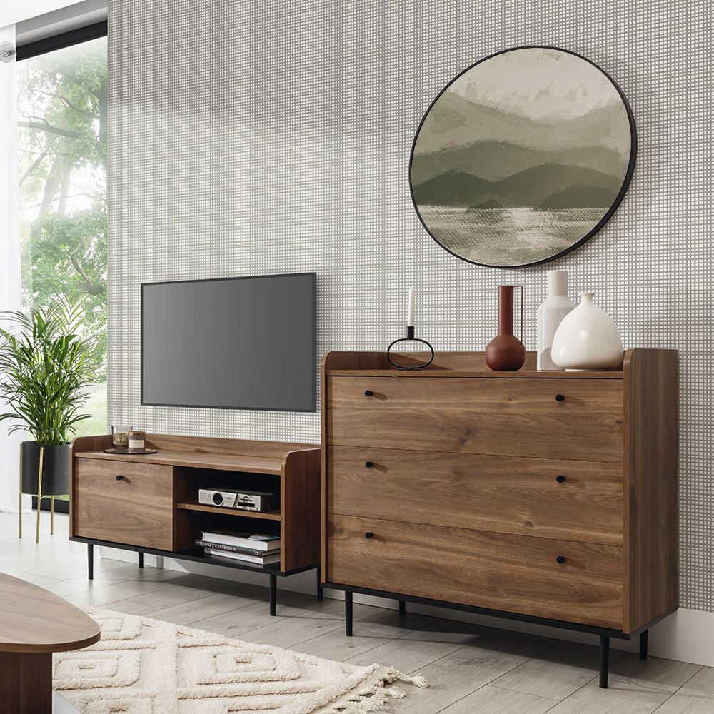 WOHNZIMMER-SET 2-TLG. Varedo-132 - Braun, Holzwerkstoff (205/90/45cm) - Lomado