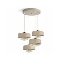 PENDELLEUCHTE ECRU - Beige/Goldfarben, Metall (44/44/100cm) - kiki design