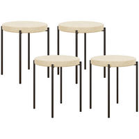 4ER-SET Esszimmerhocker Esszimmerstühle Küchenstuhl modern Polyester Metall Weiß - Weiß, Kunststoff (41.5/46/41.5cm) - HOMCOM