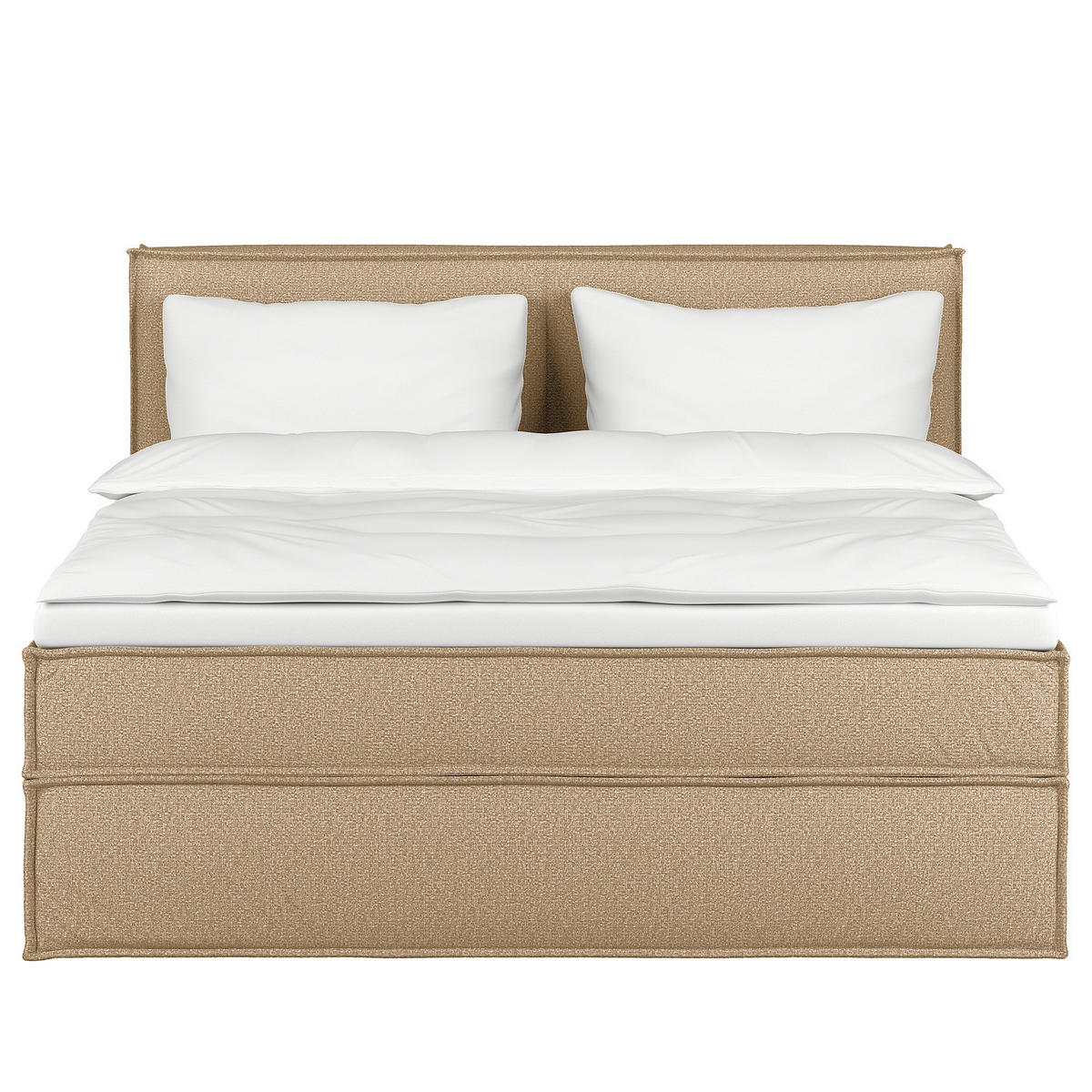 BOXSPRINGBETT mit Kopfteil - Premium - Beige, Textil (180/200cm) - home24