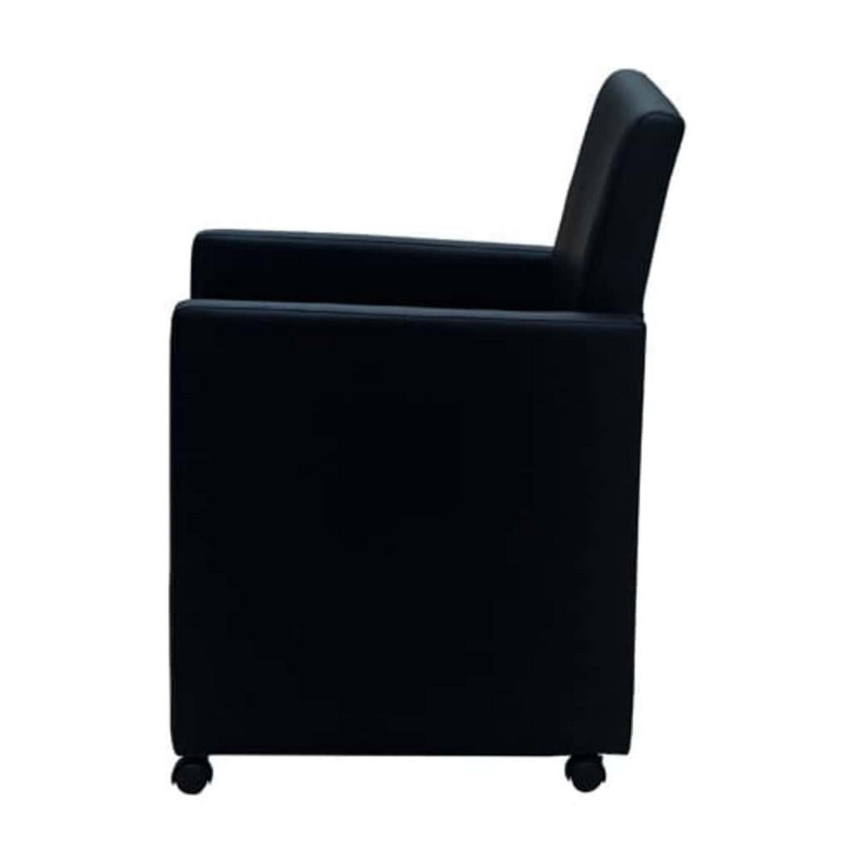 ESSZIMMERSTÜHLE 2 Stk. Schwarz Kunstleder 58.5*65*88cm - Schwarz, Leder (58.5/88/65cm) - ZMH