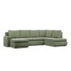U-SOFA MIT SCHLAFFUNKTION FORESTA, Cord - Grün - Grün, Textil (300/89/200cm)