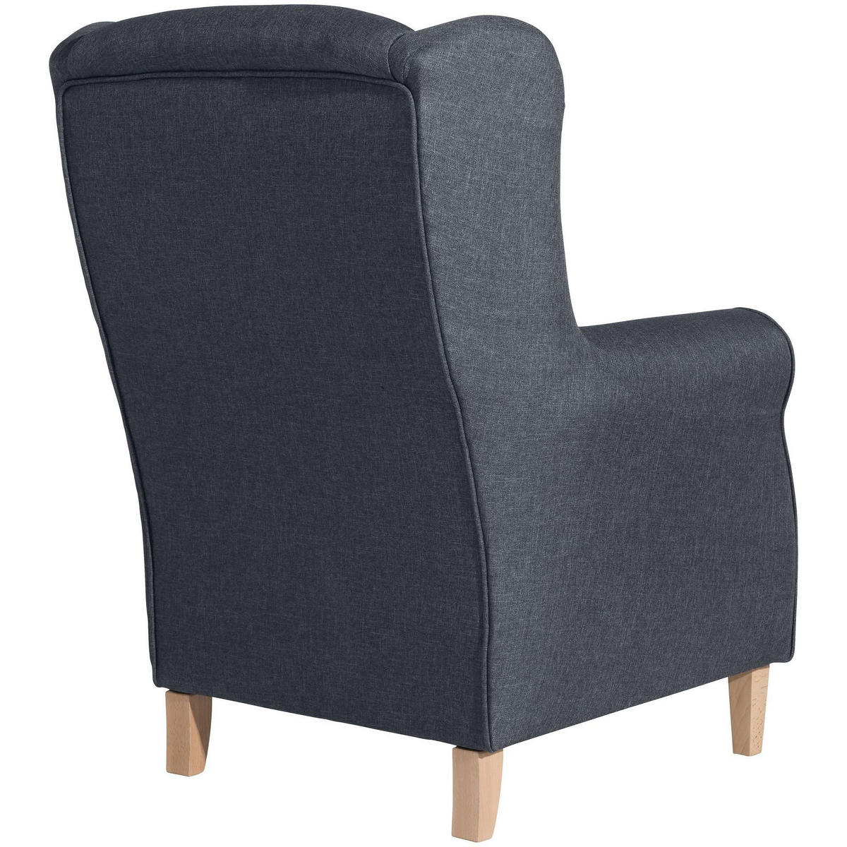OHRENSESSEL Karlen Bezug Flachgewebe Buche natur / denim - Buchefarben/Blaugrau, Kunststoff (86/103/77cm) - 58aufmkessel