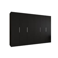DREHTÜRENSCHRANK 202/300/52 6-türig - Kaschmir/Schwarz, Holz (300/202/52cm) - MÖBEL KRYSPOL