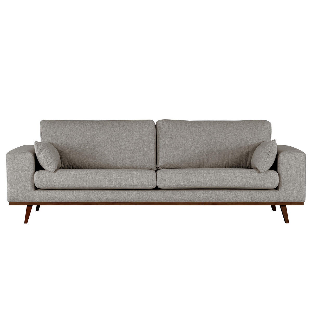 3-SITZER SOFA - Graubraun/Buchefarben, Textil (237/81/88cm) - home24