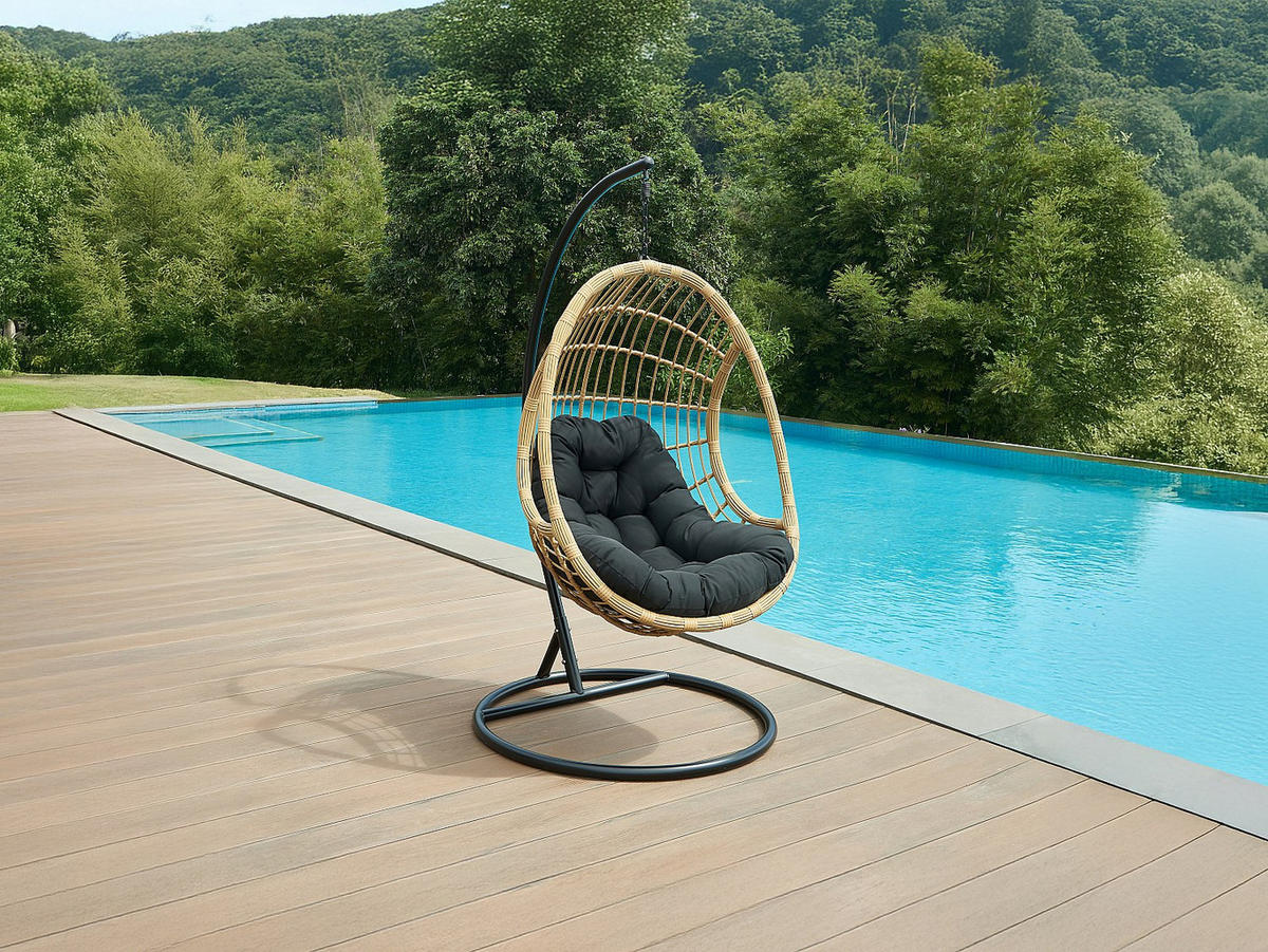 HÄNGESESSEL - 1 Person - Harz - Naturfarben Hell - - Naturfarben, Kunststoff (105/195/105cm) - Vente-Unique