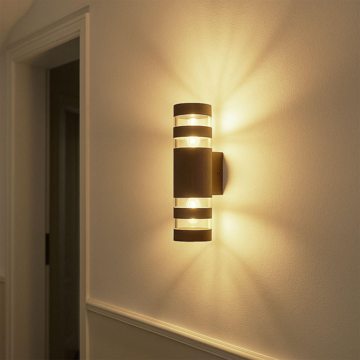 WANDLEUCHTE Glas Bronze 2 flammig - Bronzefarben, Glas (6.5/22/6.5cm) - Globo Lighting