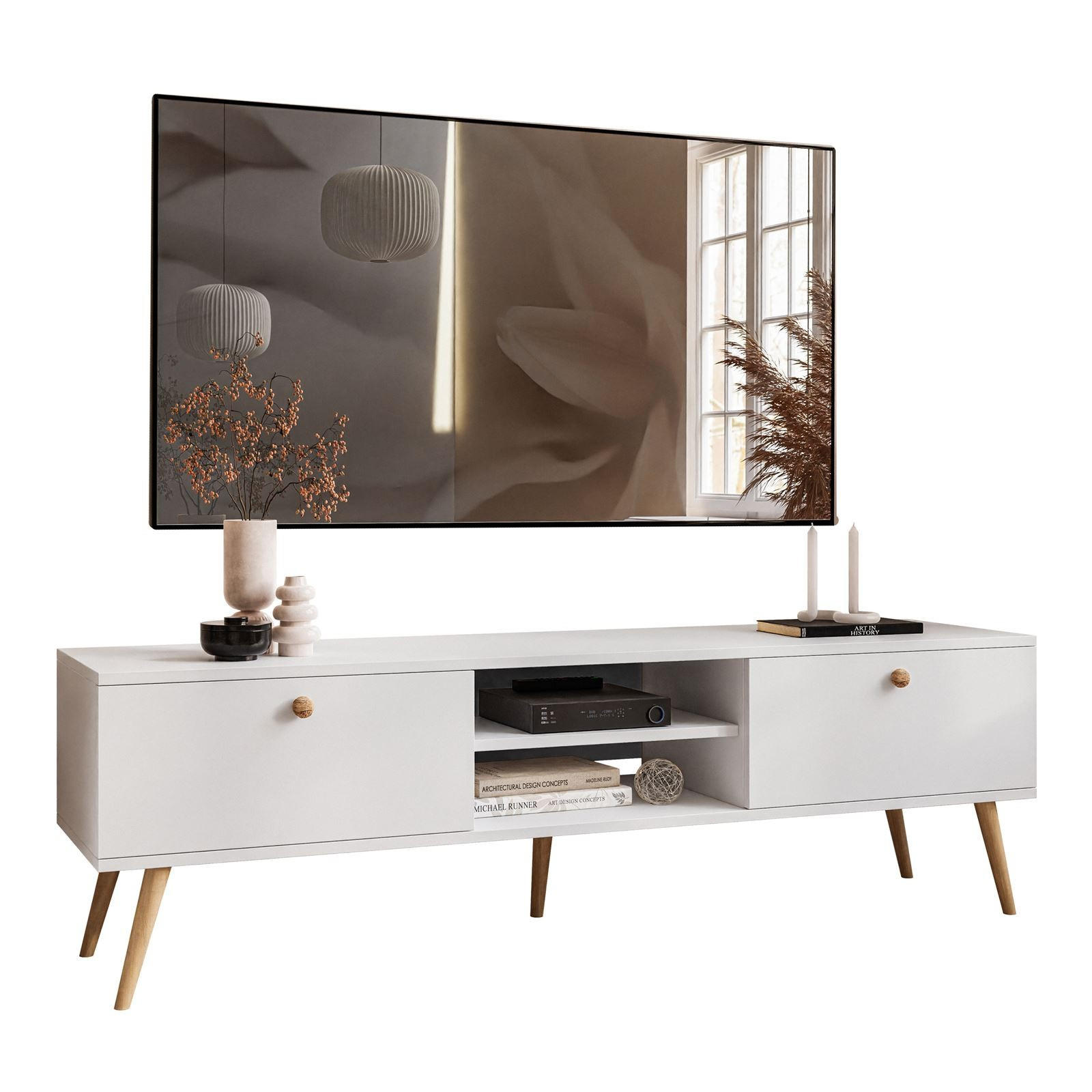 RTV Schrank HARMONY 170 cm Weiß - Weiß, Holzwerkstoff (170/50/41cm) - Lookway
