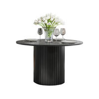 ESSTISCH mit Lamellen MODERNO Schwarz - Schwarz, Holzwerkstoff (120/120/77cm) - Compleo24